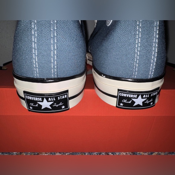 New Converse Blue High-Top Sneakers Size 12 CHUCK 70 HI DEEP WATERS/EGRET/BLACK - Picture 8 of 13